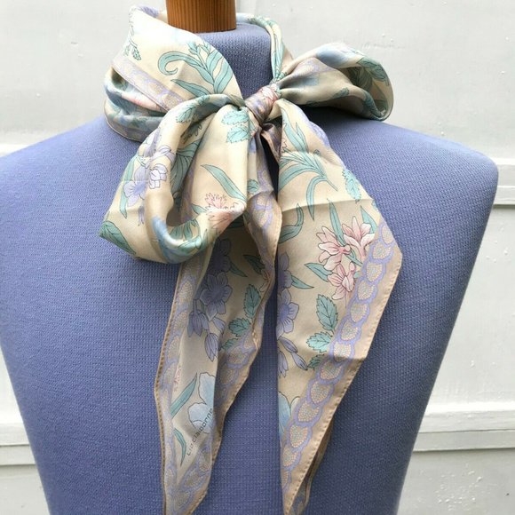 Liz Claiborne Accessories - Liz Claiborne Pastel Floral Long 65" Bow Tie Scarf for Neck Hair or Head